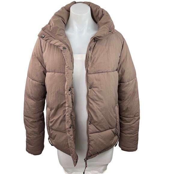 Cotton On The Recycled Mother Puffer Quilted Tan Long Sleeves Jacket Coat Size S - Picture 1 of 5